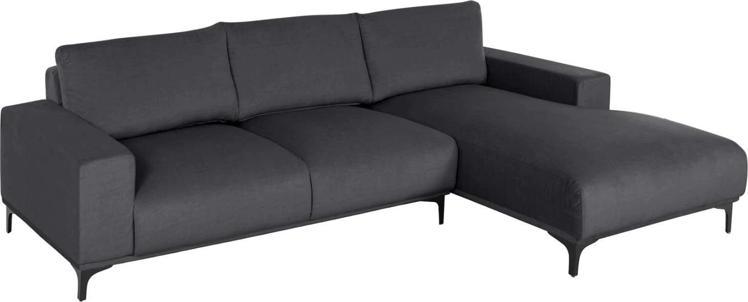 Kënd divani NOA FH3278.02R, pëlhurë antracit, 288x90-157x67-80H cm