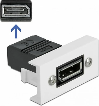 Modul DisplayPort DeLOCK Easy 45, femër, 45 x 22.5 mm, i zi