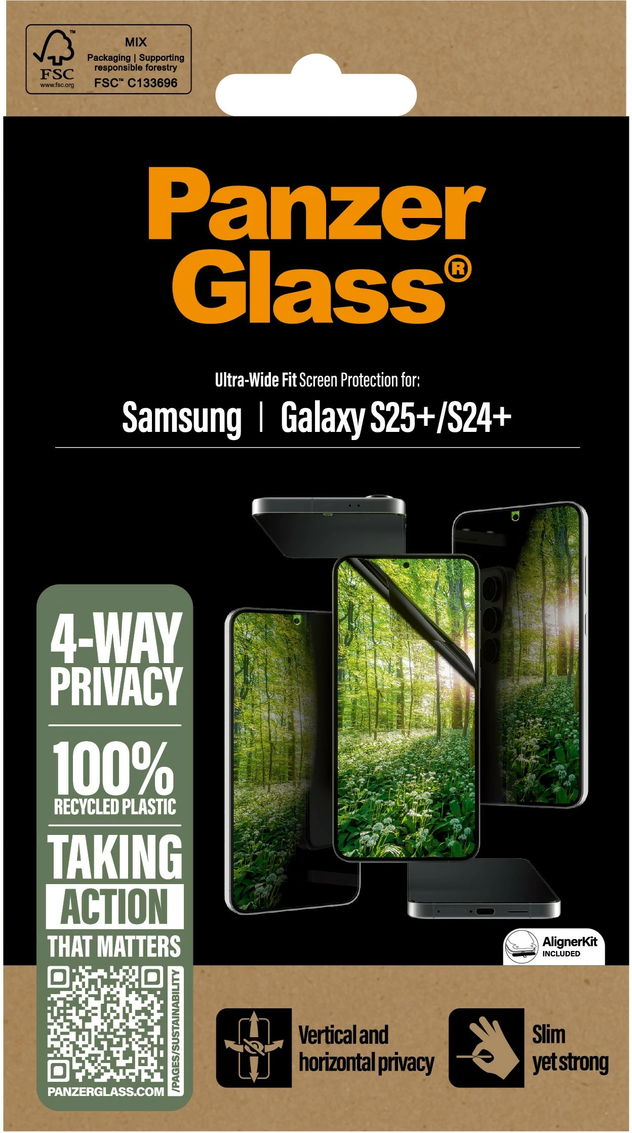 Mbrojtës ekrani PanzerGlass ECO MATRIX 4-way Privacy për Samsung, transparent