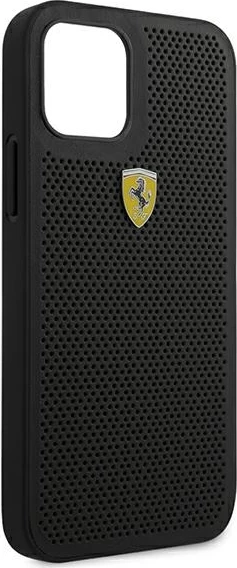 Mbështjellës Ferrari FESPEHCP12MBK për iPhone 12/12 Pro 6.1", i zi, hardcase On Track Perforated