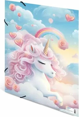Dosje elastike HERMA Happy Unicorns, A3, karton, shumëngjyrëshe