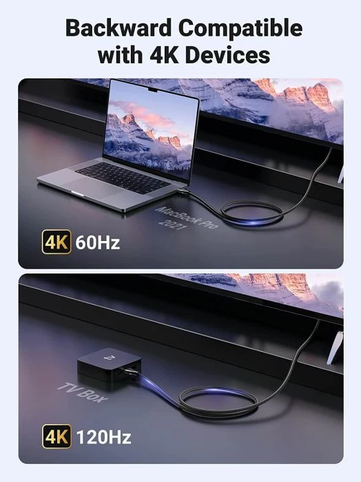 Kabllo HDMI UGREEN 80403 HDMI 2.1 8K@60Hz/4K@120Hz 48Gbps 2m, e zezë, polybag