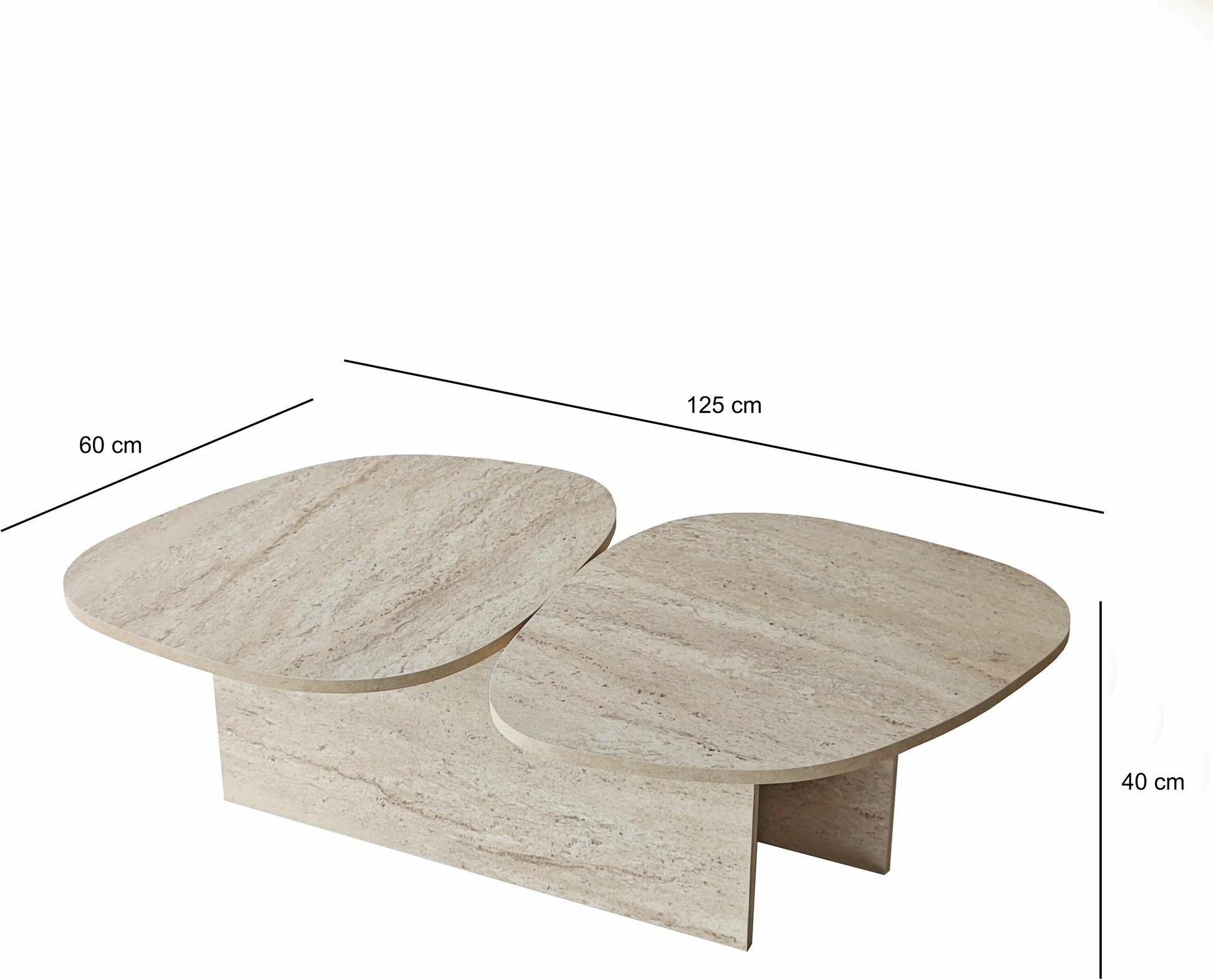 Tavolinë kafeje Skye Decor, ngjyrë travertine