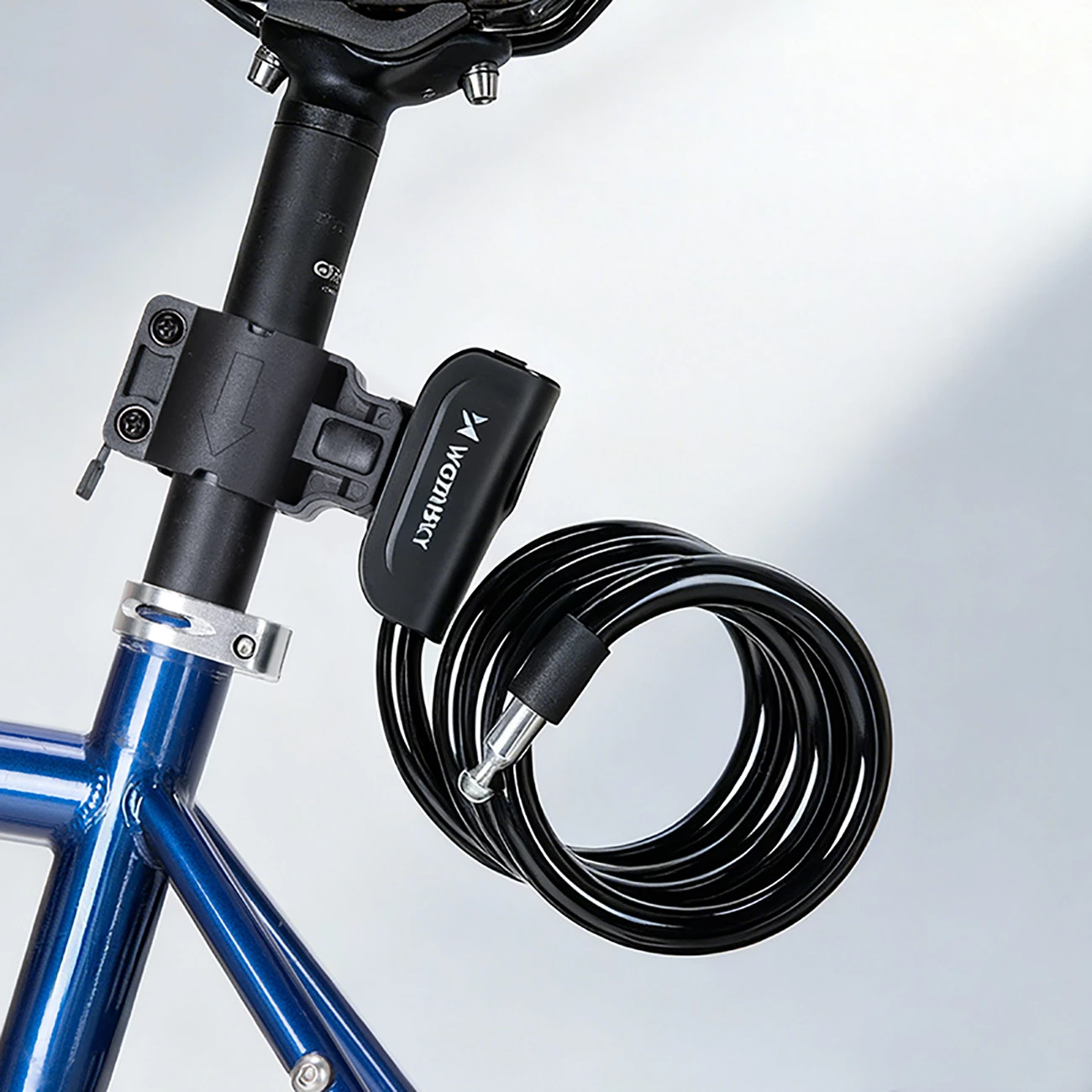 Kyç kabllo antivjedhje, Wozinsky WPB-01R, portativ me kabllo çeliku, me 2 çelësa, për biçikleta, ebike dhe motoçikleta, e zezë