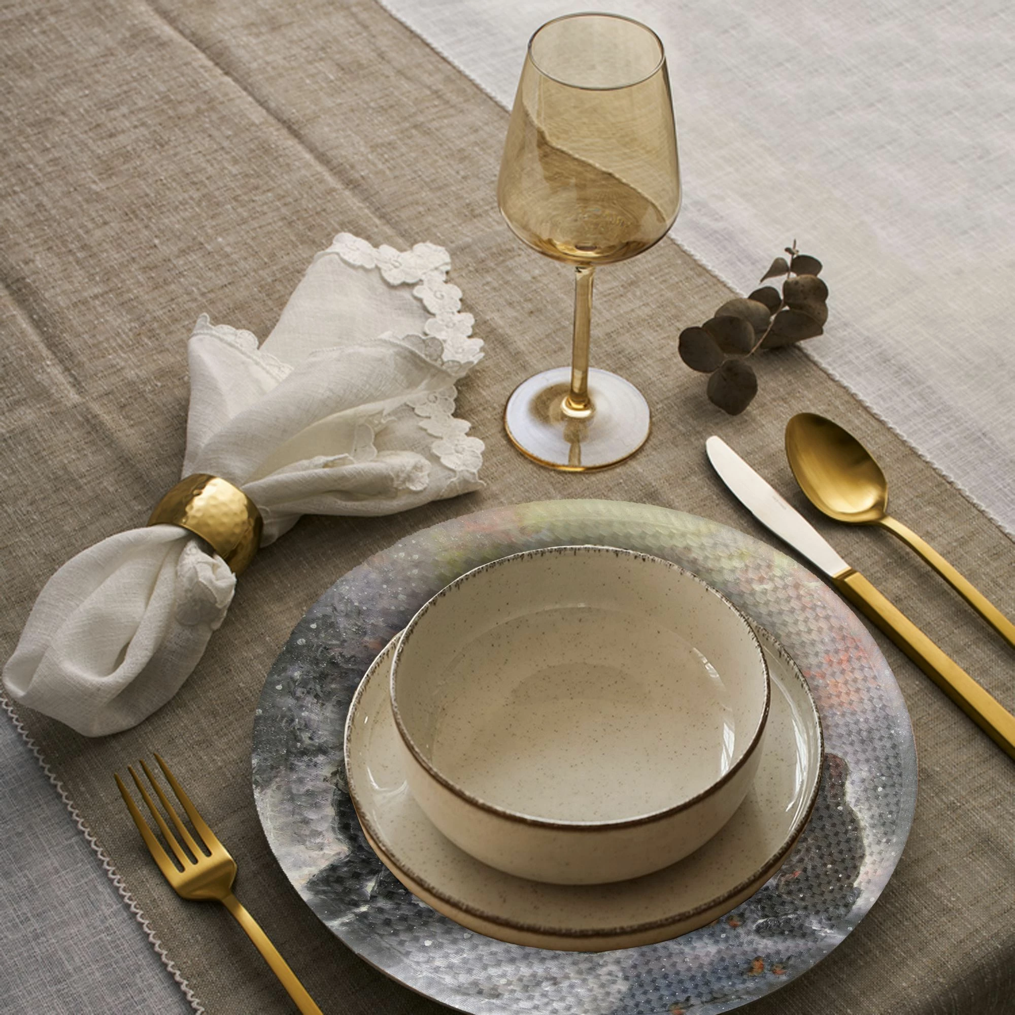 Set nënshtrues tavoline Hermia Concept, shumëngjyrësh, 4 copë, 37cm