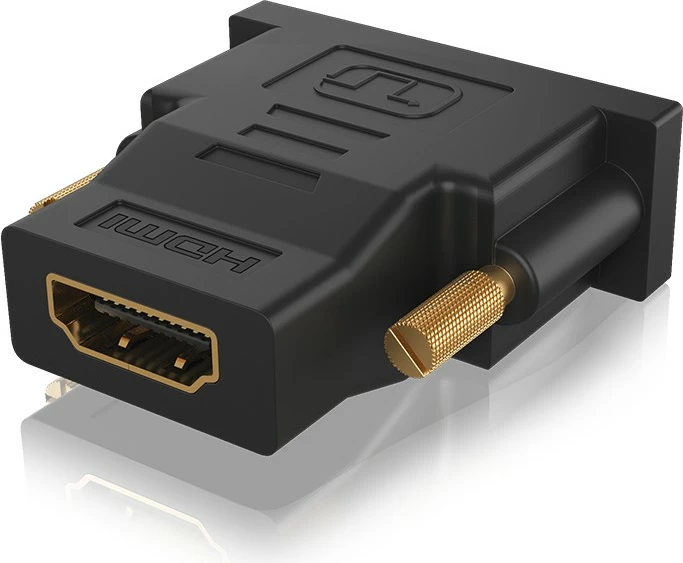 Adapter video ICY BOX IB-AC552, DVI-D në HDMI, Dual Link, e zezë
