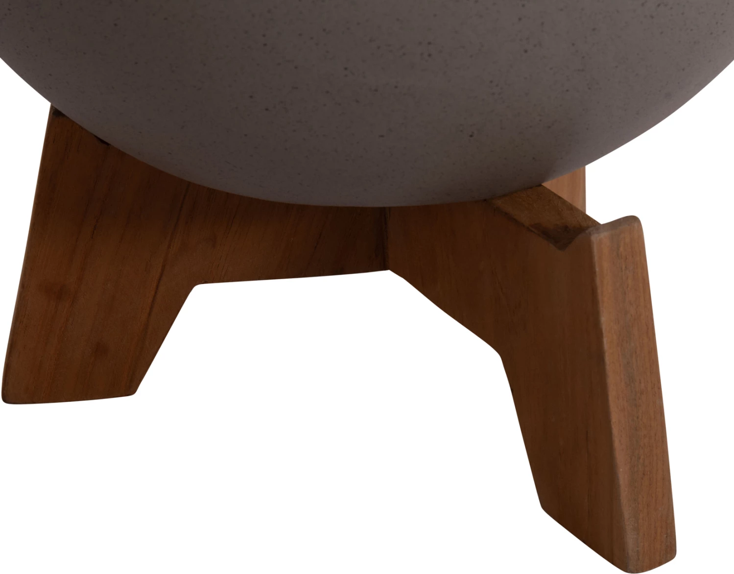 Set 3 vazo me bazë teak TRYLL FH4681.03, fibër-cement, ngjyrë gri