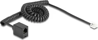 Kabllo telefoni DeLOCK 90232, RJ-11 mashkull-në-femër, 3 m, spirale, e zezë