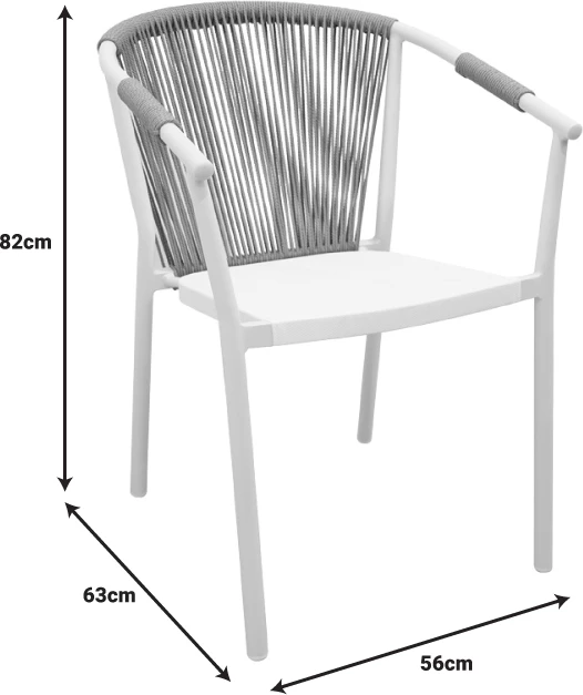 Karrige alumini me krahë e grumbullueshme me kornizë kafe-textilene-pe rattan 56x63x82cm