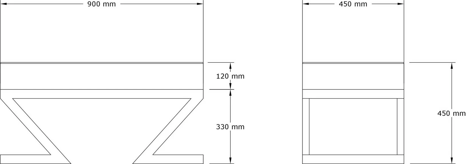 Puf Atelier del Sofa, kadife, kafe, 90x45x45cm