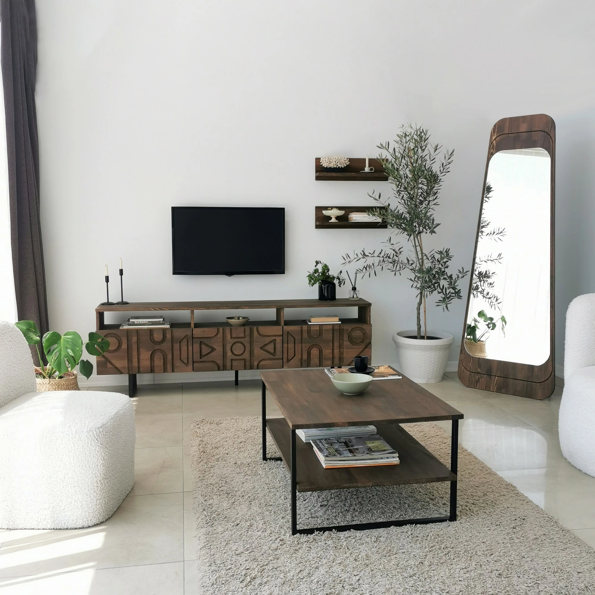 Komodë TV Hanah Home, Aristo, ngjyrë arre