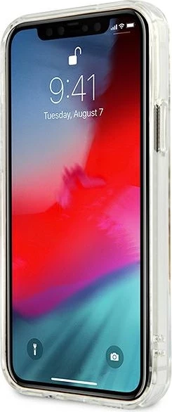Mbështjellës Guess GUHCP12LKTRSVGO për iPhone 12 Pro Max 6.7", Transparent, Gold