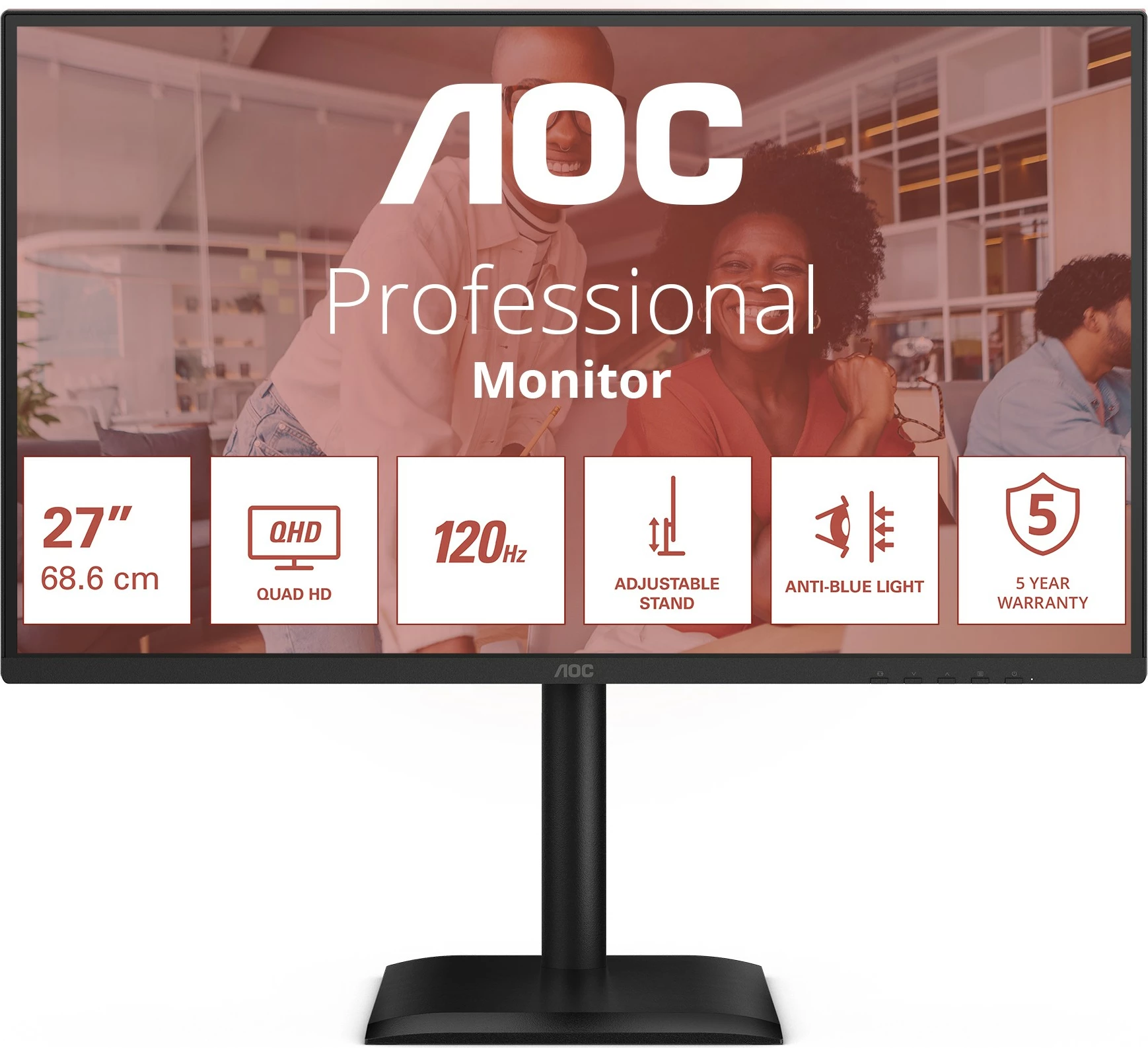 Monitor AOC Q27E4CV 27 inç, HDMI+DP+USB-C, e zezë