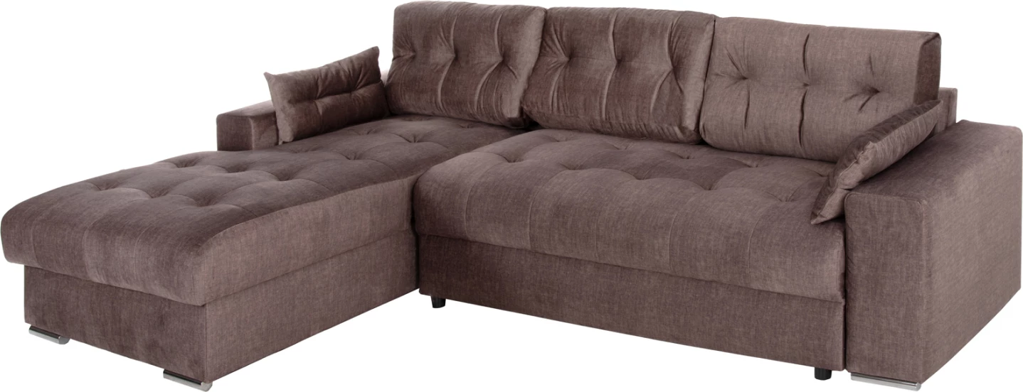 Divan-krevat qoshe (majtas) me hapësirë ruajtëse CLANCY FH3281.03L stof kafe 308x181x92H cm