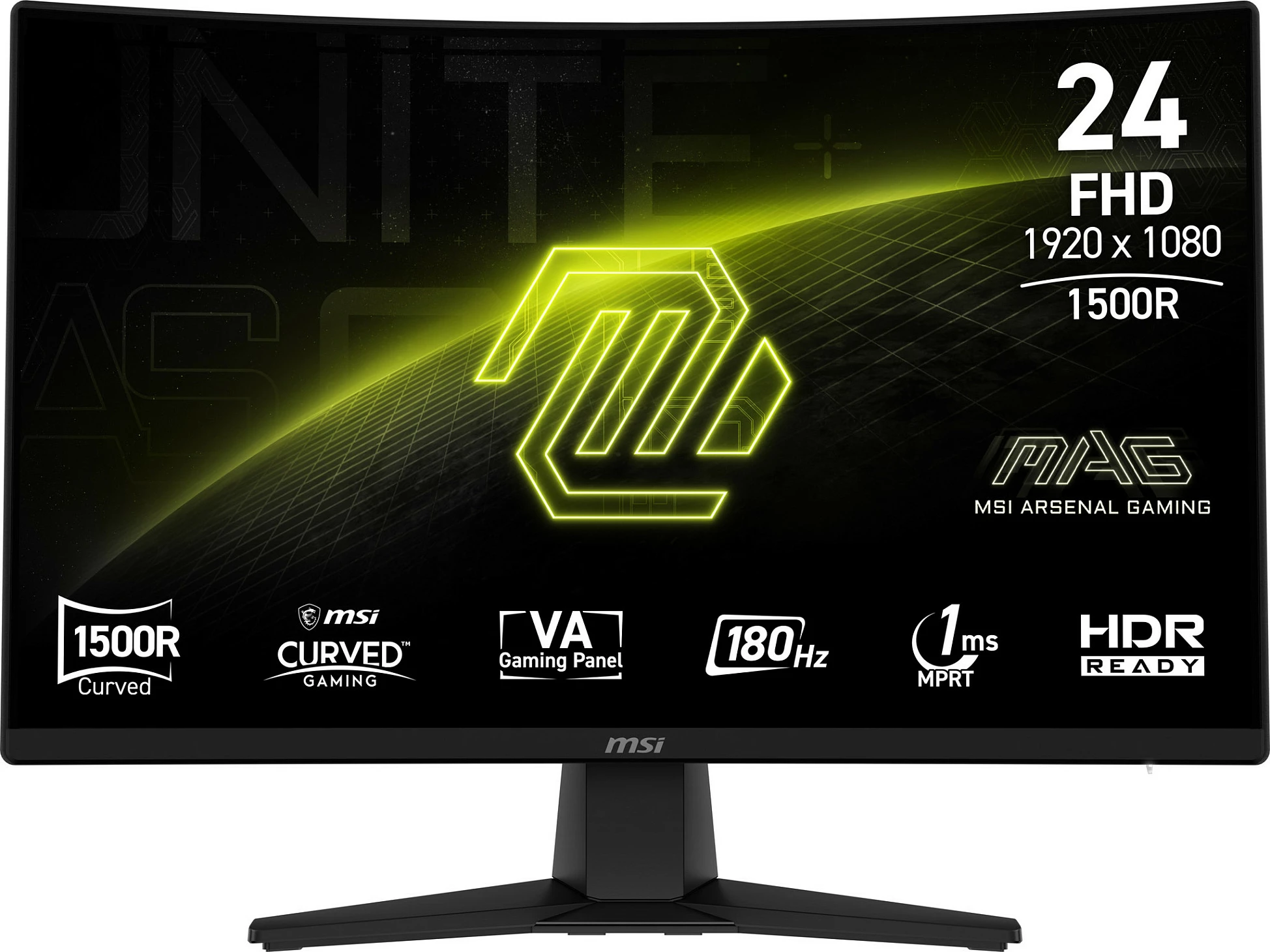 Monitor MSI MAG 242C, 24" FHD, Curved 1500R, VA, 180Hz, HDR Ready, i zi