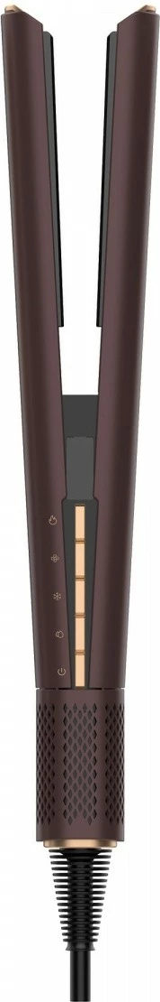 drejtuese flokësh me ajër 2-në-1, Garett Beauty AeroGlow, tharëse + drejtues, rregullim temperature dhe rrjedhe ajri, ekran LCD, kafe