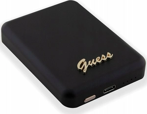 Powerbank Guess Metal Script Logo 5000mAh MagSafe 15W, i zi, set me kabllo USB-C 30cm