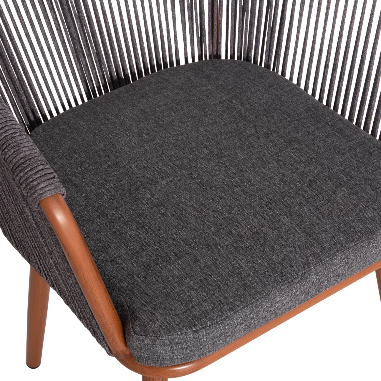 Karrige për ngrënie HARRIET FH5548.11, alumin kafe, kornizë gri, 60x62x80.5 cm, set prej 4 copash