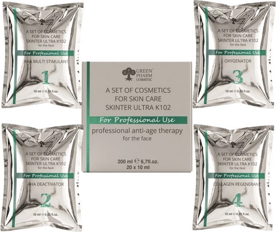Set për kujdes të lëkurës Green Pharm Cosmetic Skinter Ultra K102 për femra, 200ml