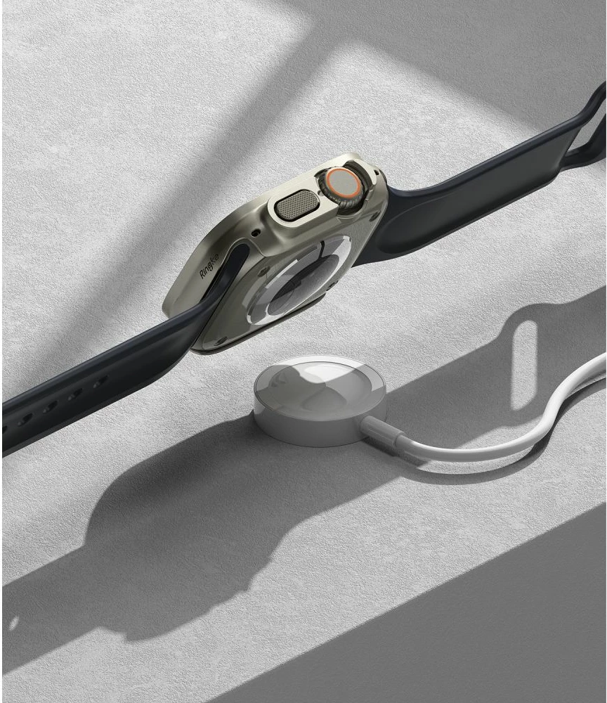 Mbështjellës Ringke Slim për Apple Watch Ultra 49mm, 2 copë, Transparent & Titanium