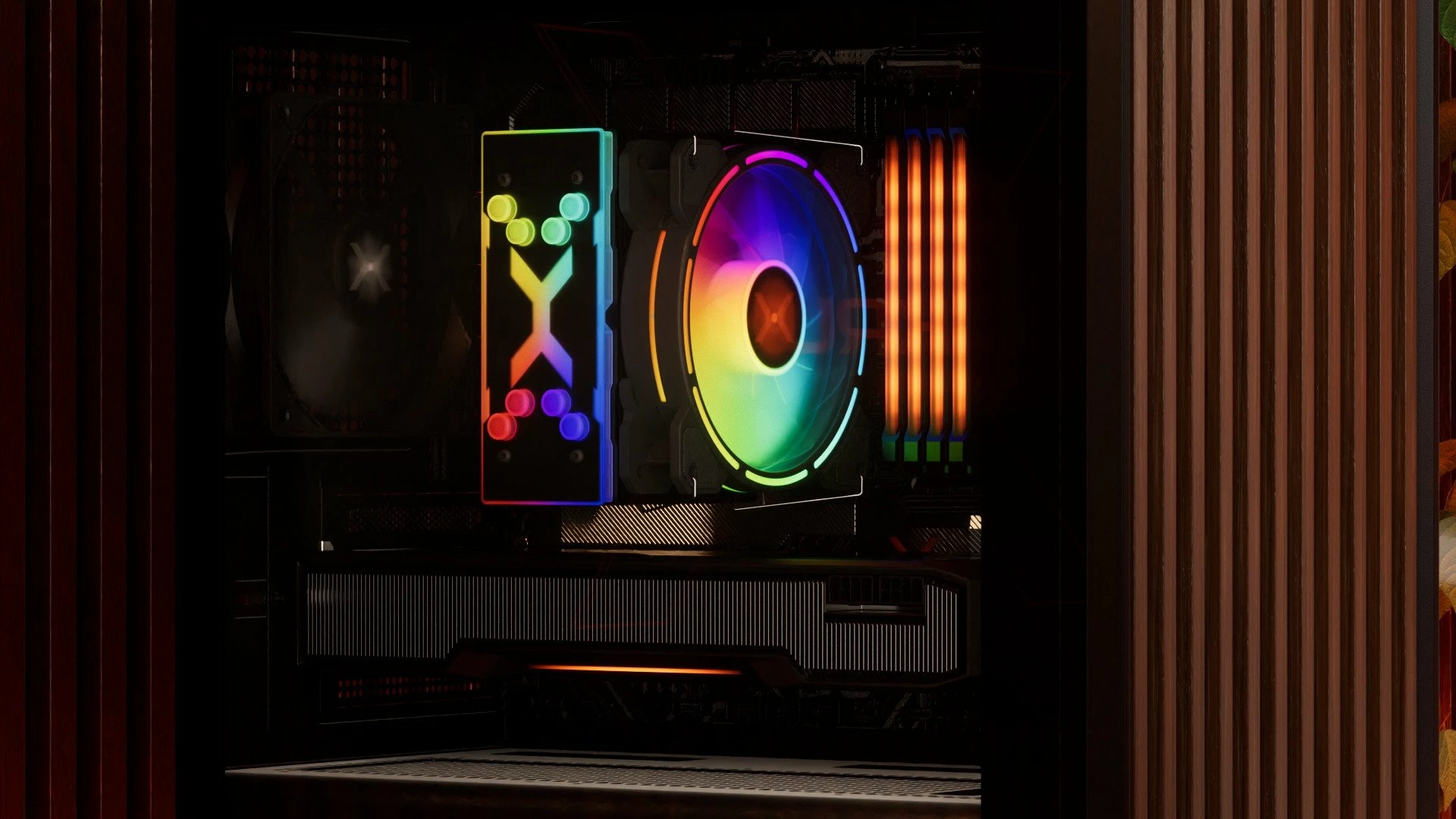 Kasë Krux Helio KRXD011 Mini Tower microATX/Mini-ITX, USB-A 3.0 + USB-C, panel anësor xham i temperuar, e zezë me dru