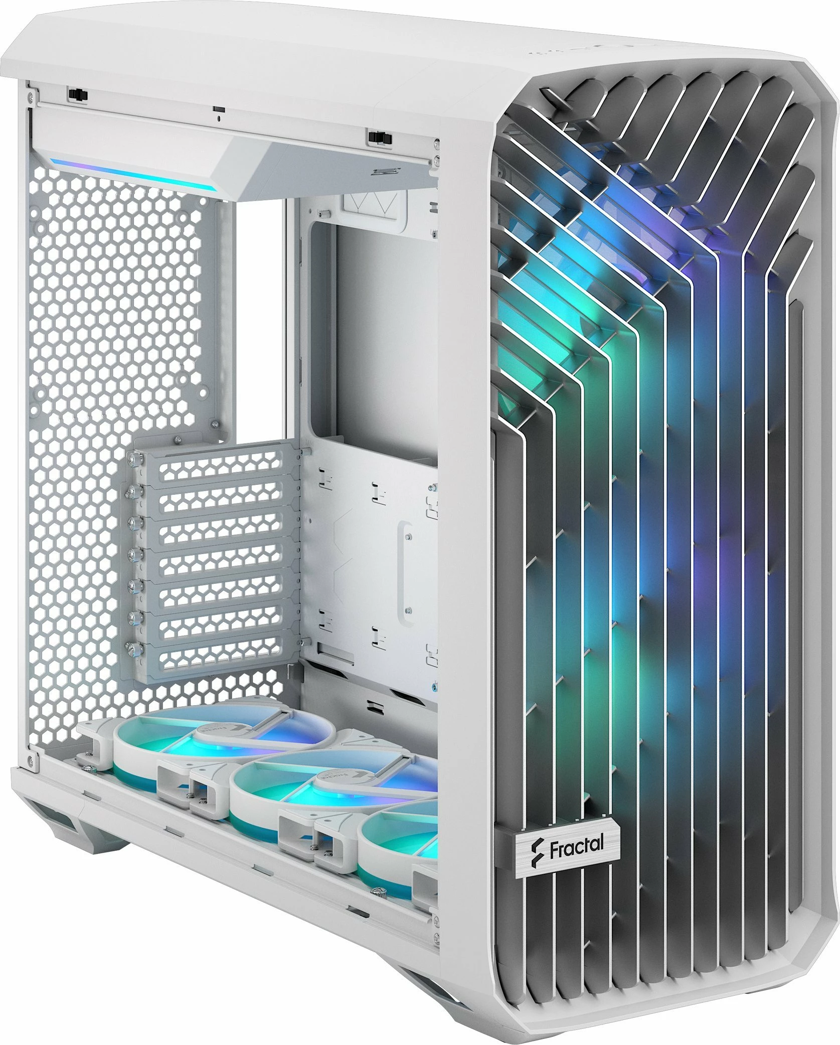 Kasë Fractal Design Torrent RGB TG Clear Tint (FD-C-TOR1A-07) Full Tower ATX/eATX, 5 ventilatorë, USB-C, e bardhë