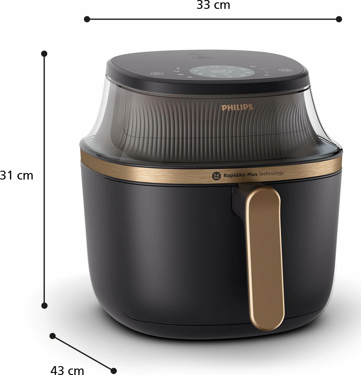 Fritezë me ajër Philips Ovi XL NA332/00, 6.2L, 1700W, e zezë