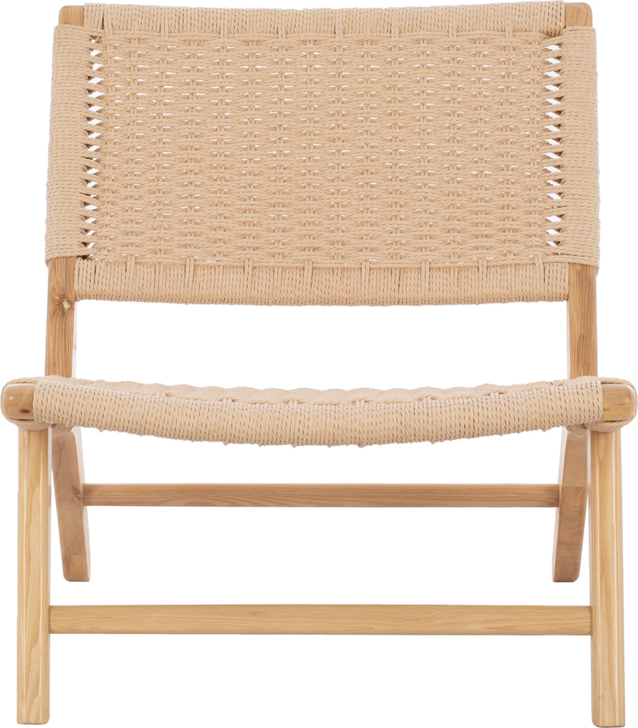 Karrige ANIKA pa krahë, dru, litar i thurur, FH8917.01, 67.5x75x73.5 cm