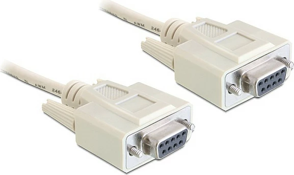 Kabllo null modem DeLOCK 84250, Sub-D9 femër-femër, 5 m, gri