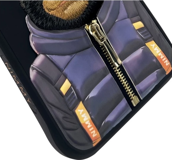 Mbështjellës Nimmy Cool&Cute 2.0 Monkey për iPhone 15 Pro 6.1\", hardcase TPU/PC, i zi
