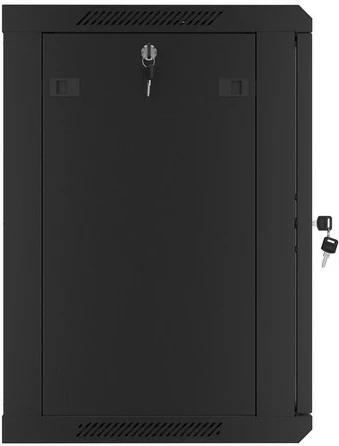 Kabinet rrjeti për mur Lanberg WF01-6412-10B, 12U, 600x450mm, xham, i zi