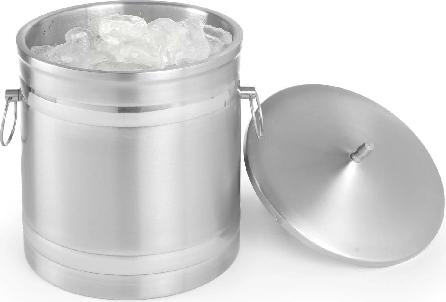 Kovë akulli me dy shtresa, Bar Up, 5L, inox, Ø200 x H230mm, argjendtë