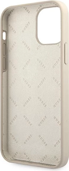 Mbështjellës Guess GUHCP12MLSVSGP për iPhone 12/12 Pro 6.1", silikon, hirtë/rozë