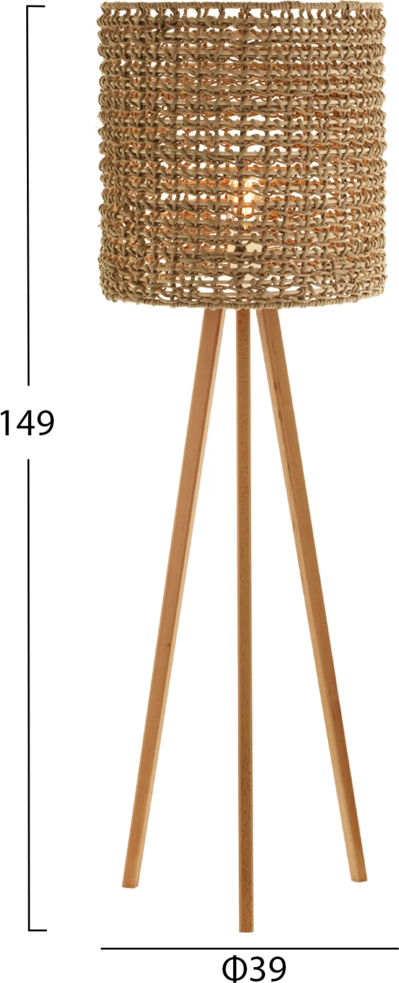 Llambë dyshemeje, FH4352, dru gome, ratan, bar deti, Φ36x149.5H cm