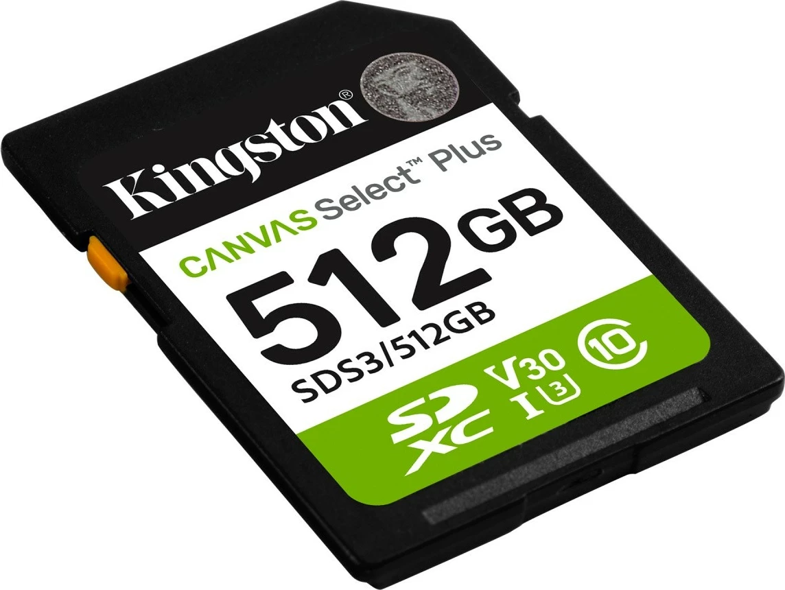 Kartë memorie SD Kingston Canvas Select Plus Gen3, 512GB, SDXC, 150MB/s