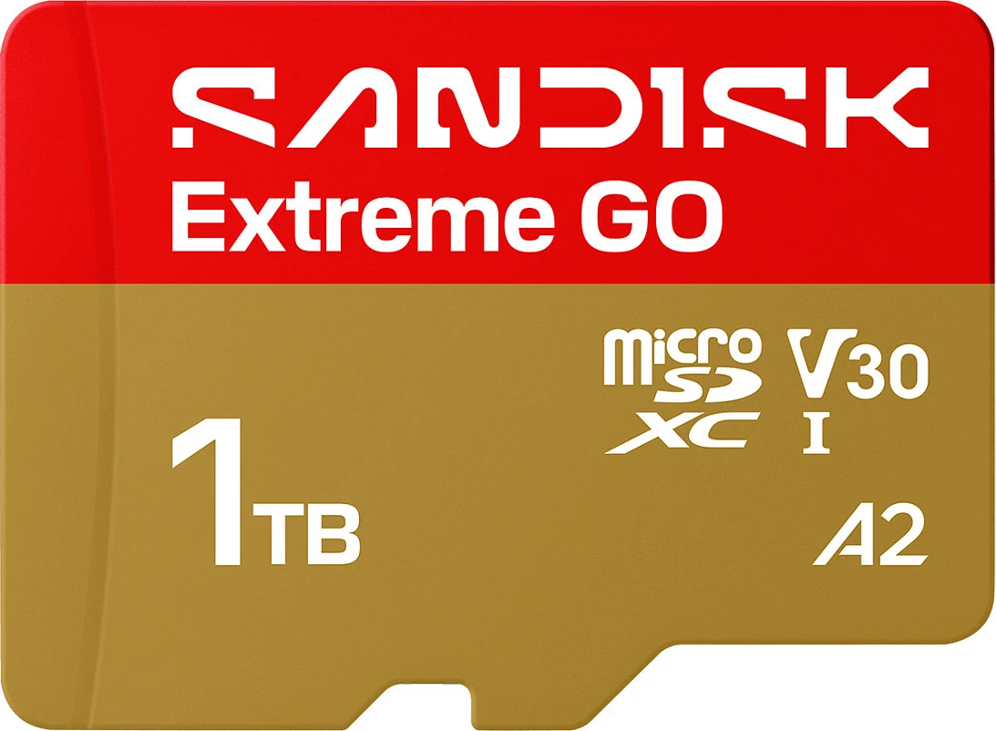 Kartelë memorie microSDXC SanDisk Extreme GO 1TB, UHS-I U3 V30 A2, 240MB/s, kuqe/ari