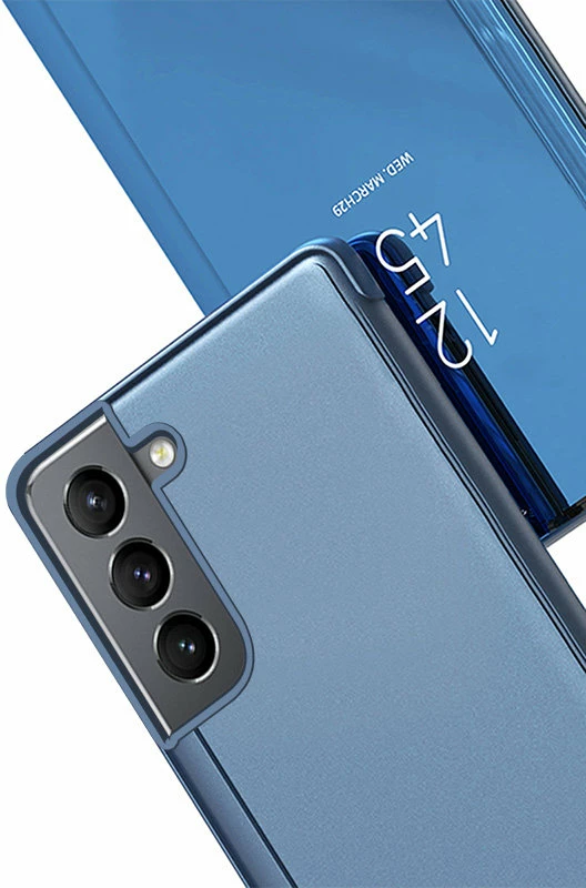 Mbështjellës Hurtel Clear View Case për Samsung Galaxy S22+, Blu