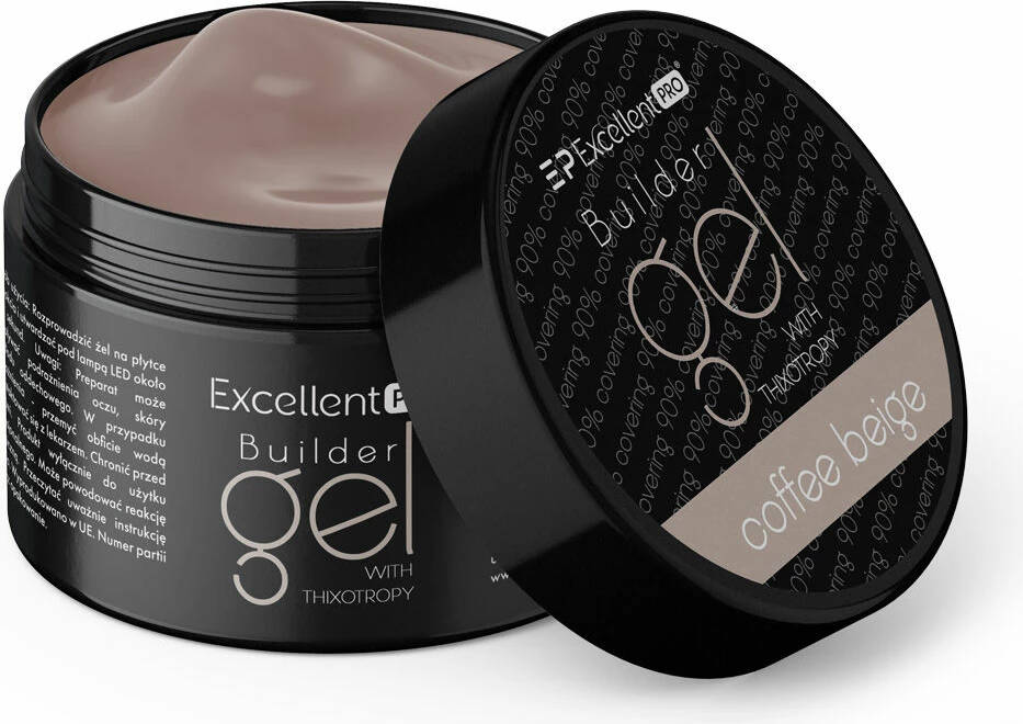 Xhel ndërtues për femra Excellent PRO With Thixotropy Coffee Beige, 15g