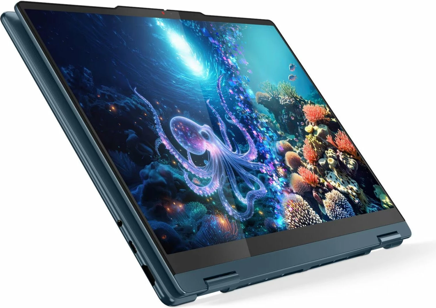 Laptop 2n1 Lenovo Yoga 7 14AKP10 (83JR008NPB) Ryzen AI 5 340, 16GB RAM, 512GB SSD, 14" OLED Touch, Windows 11, blu, set me Yoga Pen