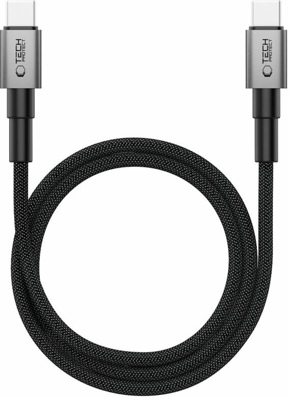 Kabllo USB-C në USB-C Tech-Protect UltraBoost DNA MagTwist PD 100W/5A 1 m, gri, 1 copë