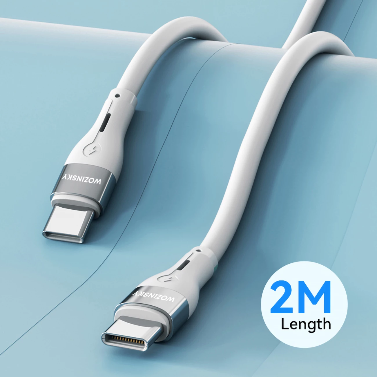 Kabllo USB-C në USB-C Wozinsky WSTCC2, 2m, 65W, e bardhë