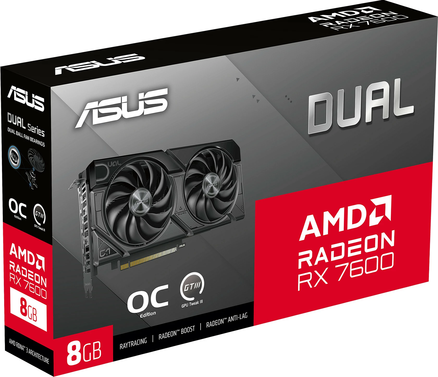 Kartë grafike ASUS Radeon RX 7600 EVO, 8 GB, PCI Express 4.0, e zezë