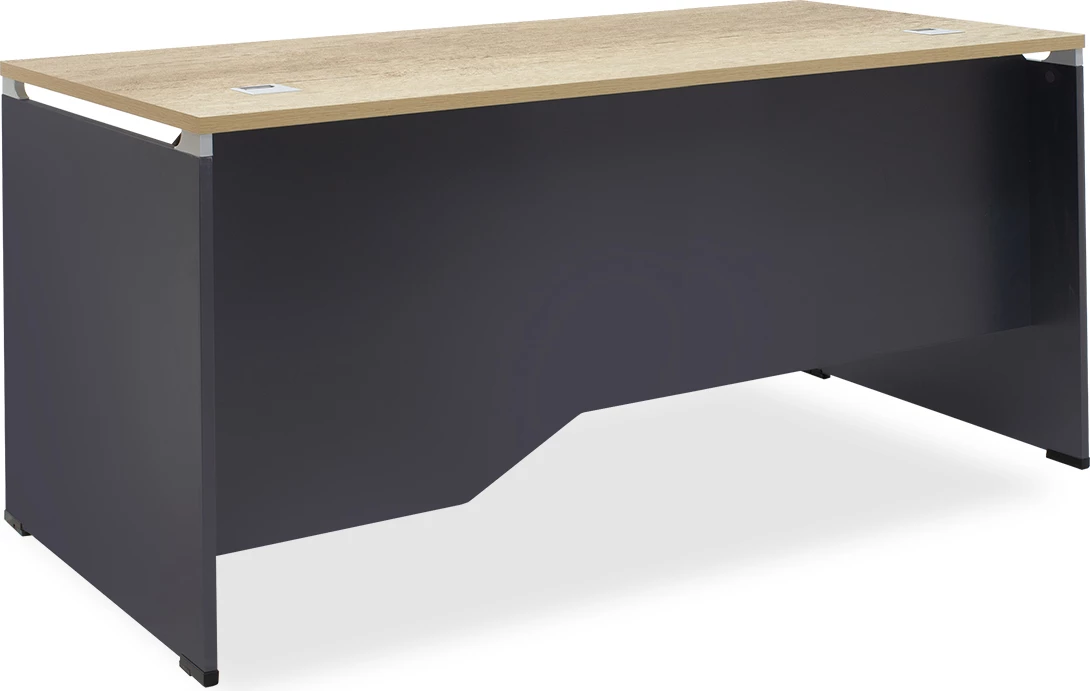 Tavolinë komerciale Lotus, ngjyrë lisi-gri e errët, 180x80x75cm