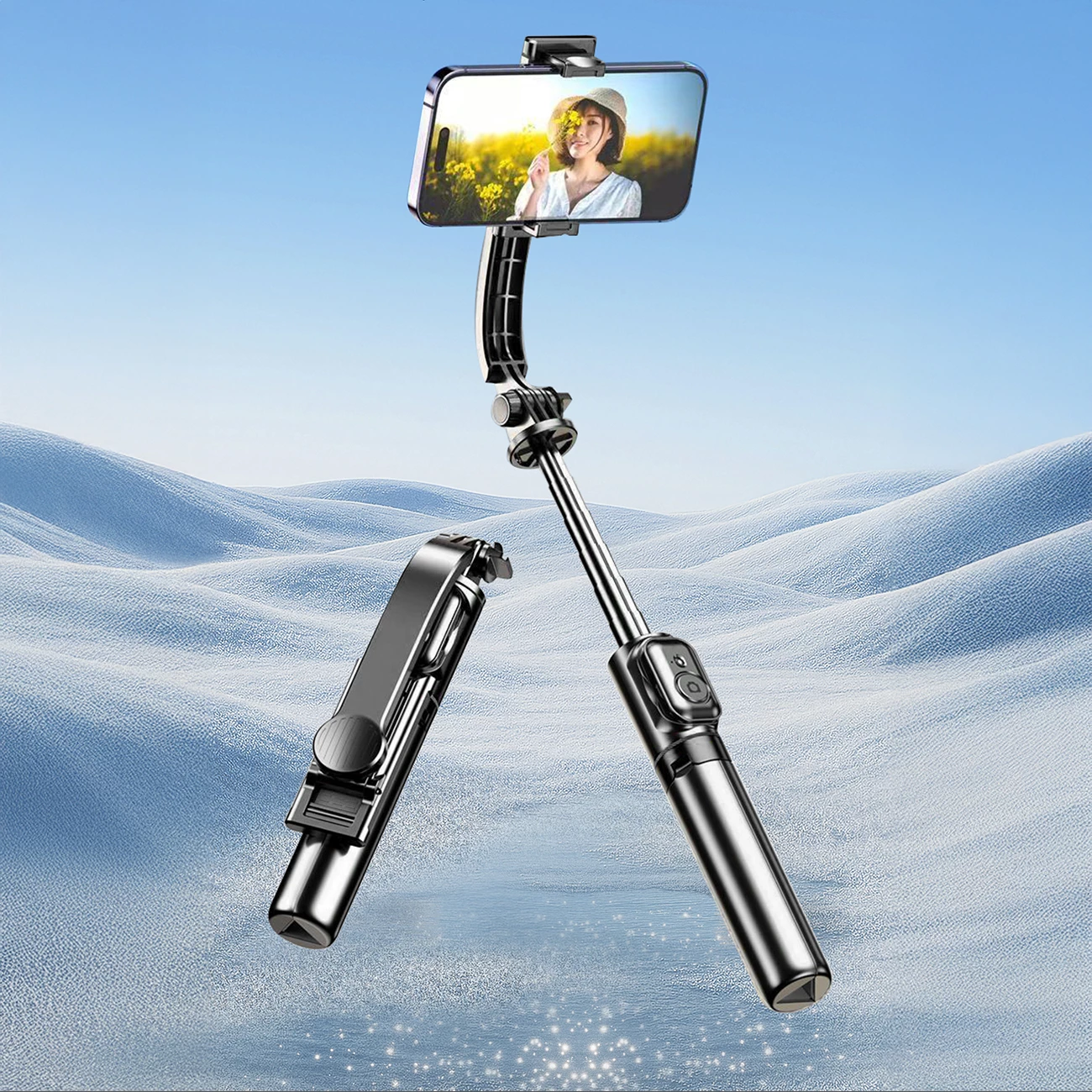 Selfie stick/tripod Dudao F18S 4-në-1 110 cm me Bluetooth dhe telekomandë, për celular, e zezë