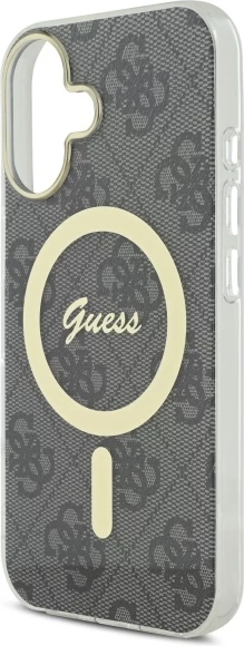Mbështjellës Guess IML 4G MagSafe për iPhone 16 Plus, Zi