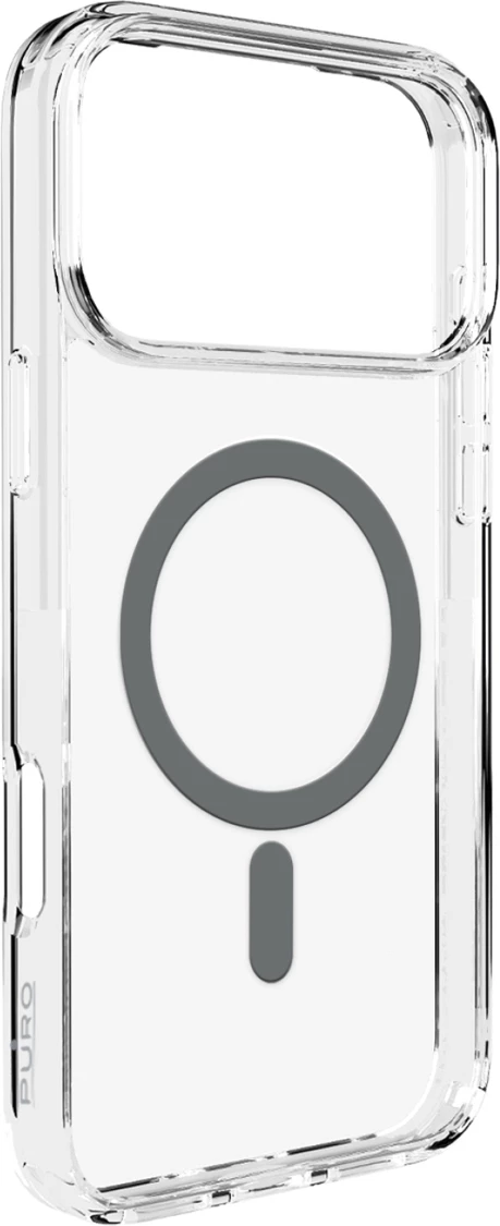 Mbështjellës Puro Lite Mag për iPhone 17 Pro, MagSafe, Transparent me unazë gri