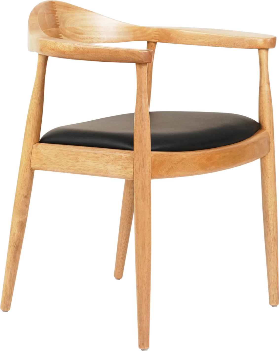 Karrige për tavolinë ngrënieje ADOR FH9948.01, dru gome, ngjyrë lisi & PU e zezë, 62x54x76.5 cm