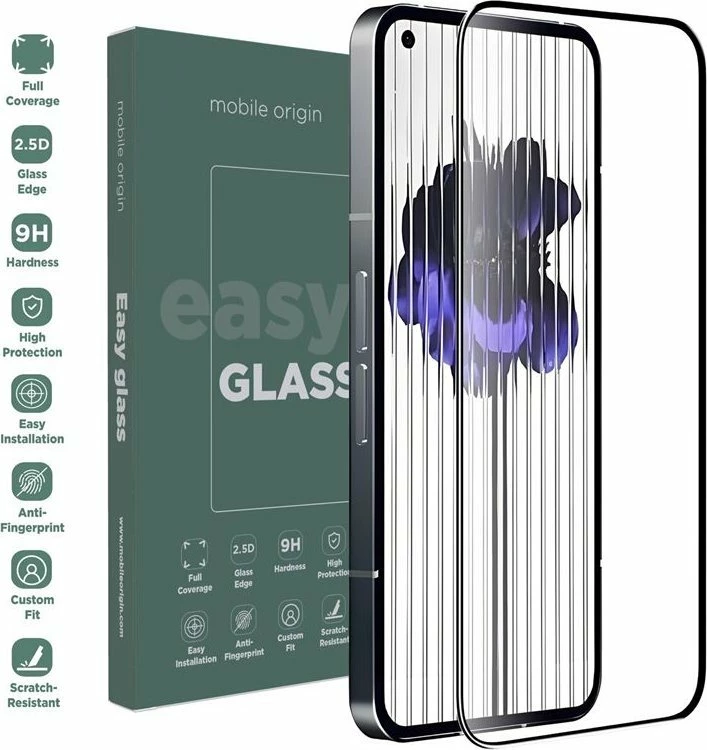 Xham i kalitur mbrojtës ekrani Mobile Origin EasyGlass për Nothing Phone 2, 9H, 0.33 mm, Full Coverage, 2.5D