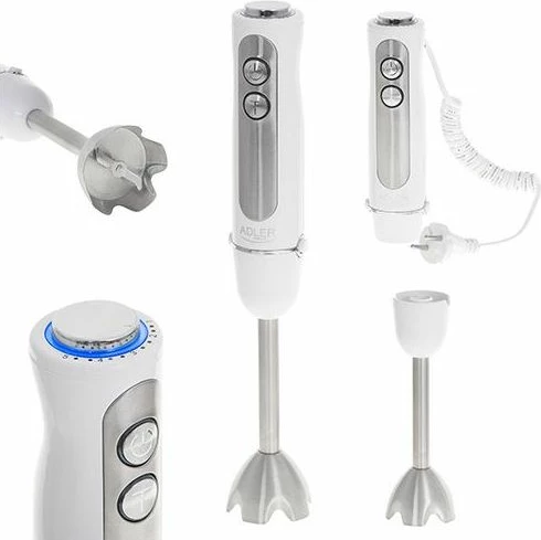 Blender dore ADLER AD4625W 850W/1500W 5 shpejtësi, turbo, çelik inox, bardhë