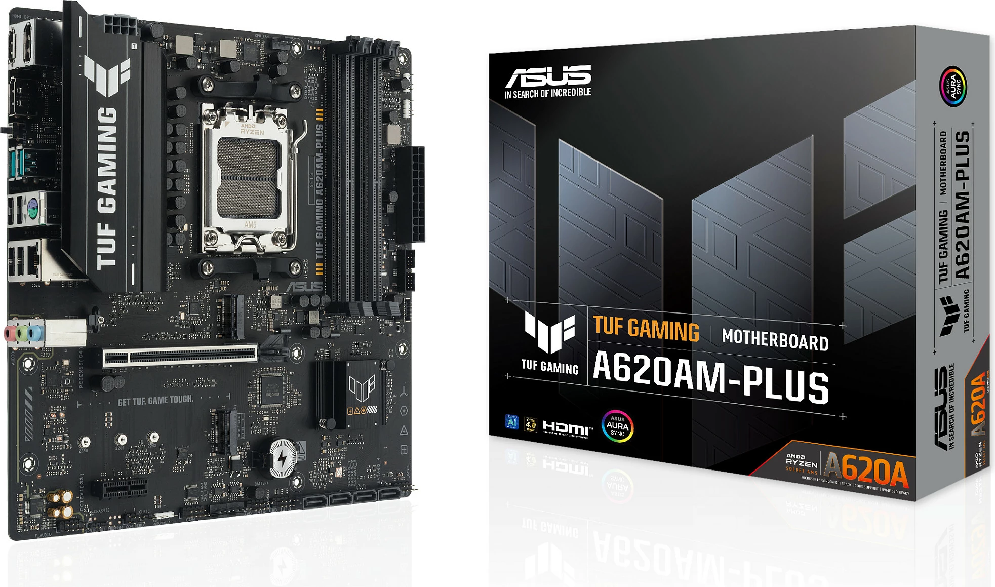 Pllakë amë ASUS TUF GAMING A620AM-PLUS, micro ATX, AM5, 2x M.2 PCIe 4.0, 2.5GbE, HDMI/2x DP, e zezë